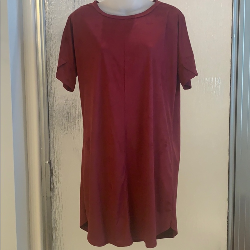 NWT bluheaven Burgundy Suede Dress